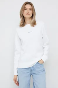 Mikina Calvin Klein dámska, biela farba, jednofarebná #4230692