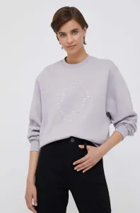 Mikina Calvin Klein dámska, fialová farba, s nášivkou