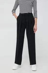 Nohavice Calvin Klein dámske, čierna farba, široké, vysoký pás #4251885