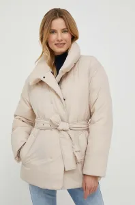 Páperová bunda Calvin Klein dámska, béžová farba, zimná #8741981