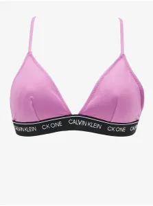 Plavková podprsenka Calvin Klein fialová farba, jemne vystužený košík