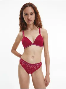 Podprsenka Calvin Klein Underwear bordová farba, čipkovaný, vzorovaný #2581363