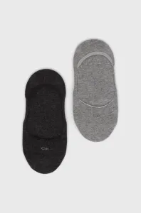 Ponožky Calvin Klein (2-pak) dámske, šedá farba, 701218767