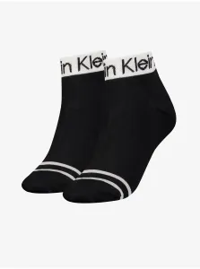 Calvin Klein WOMEN SHORT SOCK 2P LEGWEAR LOGO ZOEY Dámske ponožky, čierna, veľkosť os