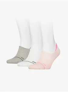 Calvin Klein Set of three pairs of women's socks in gray, white and pink Calvin - Ladies #180257
