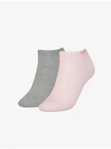 Sada dvoch párov dámskych ponožiek v šedej a ružovej farbe Calvin Klein Underwear