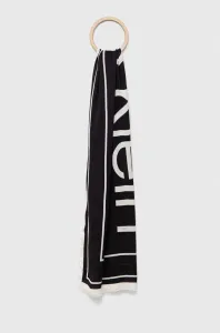Šál Calvin Klein dámsky, čierna farba, vzorovaný #8734195