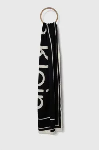Šál Calvin Klein dámsky, čierna farba, vzorovaný #8734198