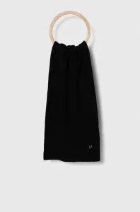 Šál s prímesou vlny Calvin Klein čierna farba, jednofarebný #8753140