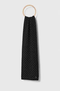 Šál s prímesou vlny Calvin Klein čierna farba, vzorovaný #8753139