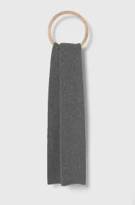 Šál s prímesou vlny Calvin Klein šedá farba, jednofarebný