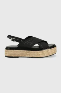 Sandále Calvin Klein dámske, čierna farba, na platforme #7122993
