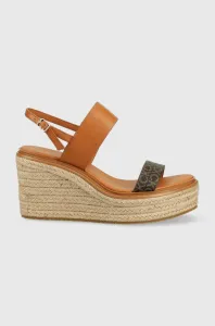Sandále Calvin Klein dámske, hnedá farba, na kline #7241669