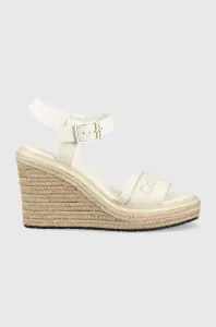 Sandále Calvin Klein WEDGE 70HH - HE dámske, biela farba, na kline, HW0HW01499 #7614125