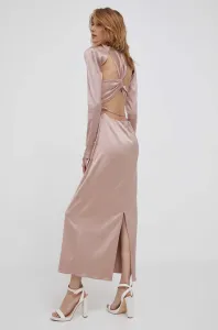Šaty Calvin Klein béžová farba, maxi, áčkový strih #8733881
