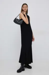 Šaty Calvin Klein čierna farba, maxi, rovný strih #8918887