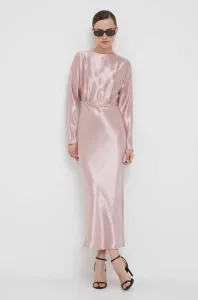 Šaty Calvin Klein ružová farba, maxi, rovný strih