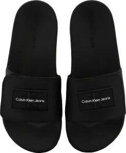 Šľapky Calvin Klein Jeans YW0YW01024 TRUCK SLIDE VELCRO W dámske, čierna farba #4248058