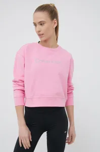 Tepláková mikina Calvin Klein Performance Ck Essentials dámska, ružová farba, s potlačou
