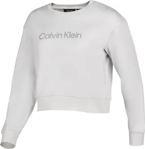 Tepláková mikina Calvin Klein Performance Ck Essentials dámska, šedá farba, s potlačou #241877