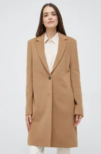 Vlnený kabát Calvin Klein béžová farba, prechodný, #6259516