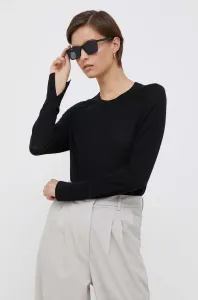 Vlnený sveter Calvin Klein dámsky, čierna farba, tenký #8738584