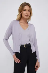 Vlnený sveter Calvin Klein dámsky, fialová farba, tenký #8738588