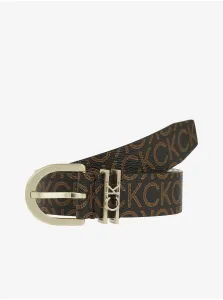 Dark brown women's patterned belt Calvin Klein - Women #6976574