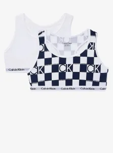 Sada dvoch podprseniek v bielej a modrej farbe Calvin Klein #632091