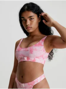 Ružový dámsky vzorovaný horný diel plaviek Calvin Klein Underwear