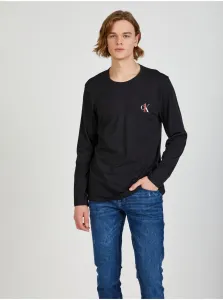 Čierne pánske tričko s dlhým rukávom Calvin Klein Jeans #630486