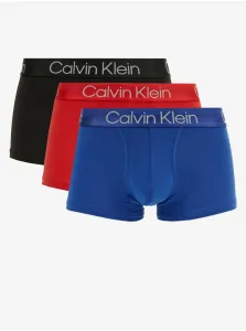 Sada troch pánskych boxeriek v modrej, čiernej a vínovej farbe Calvin Klein #582752