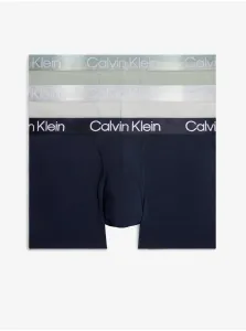 Súprava troch pánskych boxeriek v tmavo modrej, svetlo šedej a svetlo zelenej farbe Calvin Klein Underwear #6327277