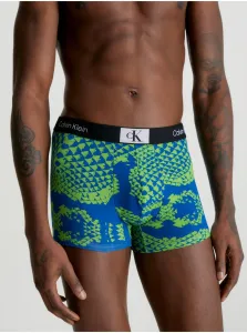 Green and Blue Men's Patterned Boxers Calvin Klein Underwear - Men #5543875