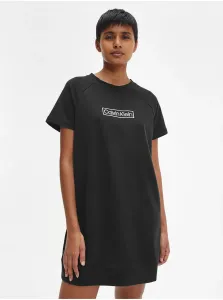 Calvin Klein LW S/S NIGHTSHIRT Dámska nočná košeľa, čierna, veľkosť S