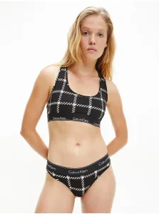 Calvin Klein Underwear White-Black Checkered Thongs - Women #631171