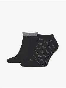 Calvin Klein MEN LINER 2P ALL OVER CK LOGO EDUARDO Pánske ponožky, čierna, veľkosť 43-46