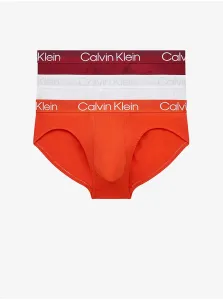 Slipy pre mužov Calvin Klein Underwear - biela, oranžová, vínová #600601