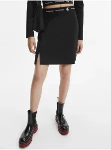 Čierna dámska krátka sukňa s rozparkom Calvin Klein #631686