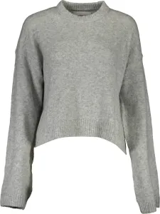Sveter s prímesou vlny Calvin Klein Jeans dámsky, šedá farba, tenký, s polorolákom #1524379
