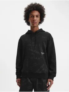 Black Men's Patterned Hoodie Calvin Klein Jeans - Men's #630581