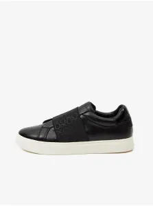 Black Women's Leather Slip on Sneakers Calvin Klein - Women #632871