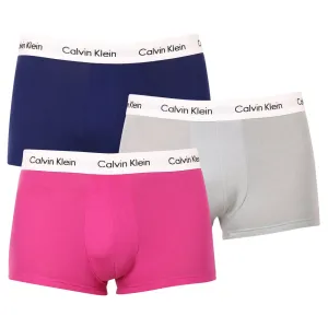 Súprava troch pánskych boxeriek v tmavo ružovej, šedej a tmavo modrej farbe Calvin Klein Underwear #5546305