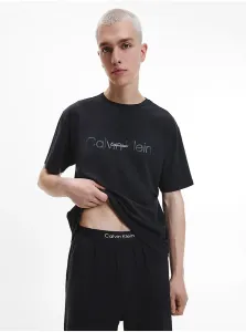 Calvin Klein EMB ICON LOUNGE-S/S CREW NECK Pánske tričko, čierna, veľkosť