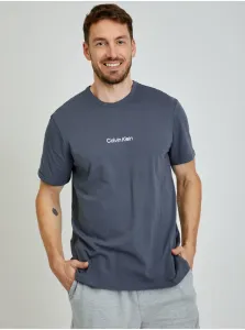 Calvin Klein S/S CREW NECK Pánske tričko, tmavo sivá, veľkosť