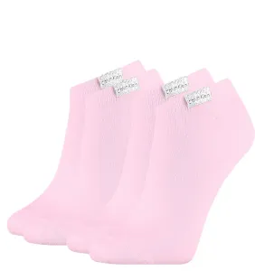 CALVIN KLEIN - 2PACK magenta členkové ponožky z organickej bavlny