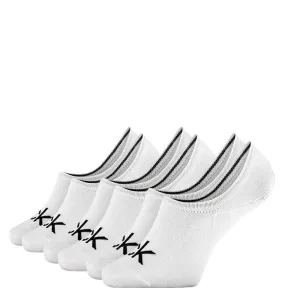 CALVIN KLEIN - 3PACK big logo CK biele pánske neviditeľné ponožky