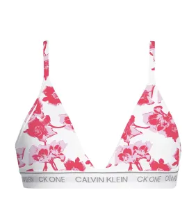 CALVIN KLEIN - CK ONE fashion flower print triangle podprsenka s nastaviteľnými ramienkami