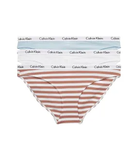 CALVIN KLEIN - nohavičky 3PACK cotton stretch sandalwood & stripe color - limited edition