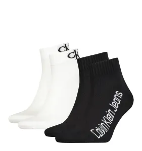 CALVIN KLEIN - ponožky 2PACK quarter black combo logo Calvin Klein
